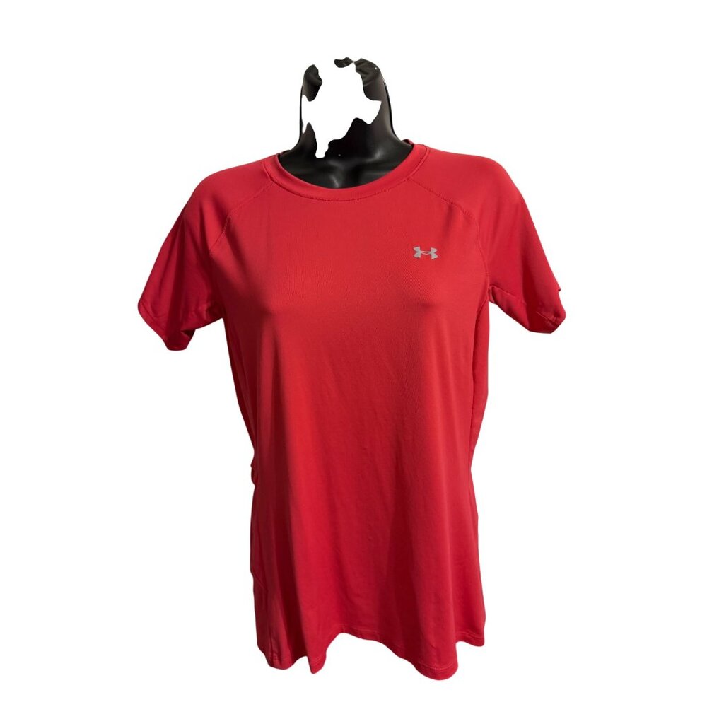 Under Armour Womens Red Short Sleeve  Size Small Lightweight & Breathable